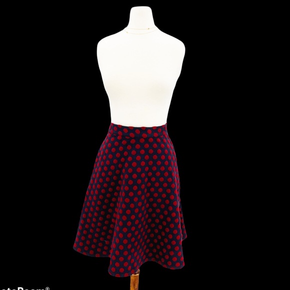 MODCLOTH Polka Dot A-Line Mini Skirt Size L - Picture 2 of 12